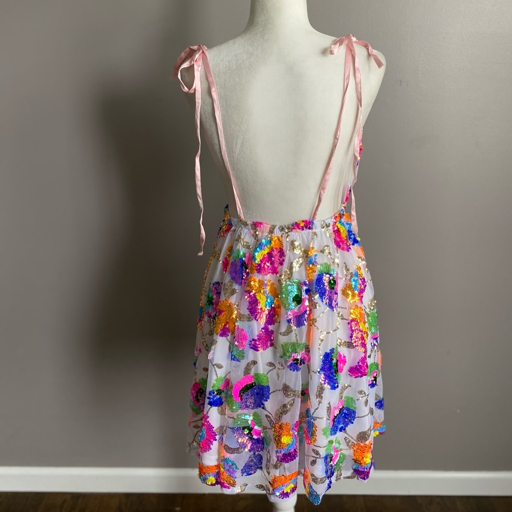 Embroidered Confetti Evening A-line Dress - Picture 8 of 8